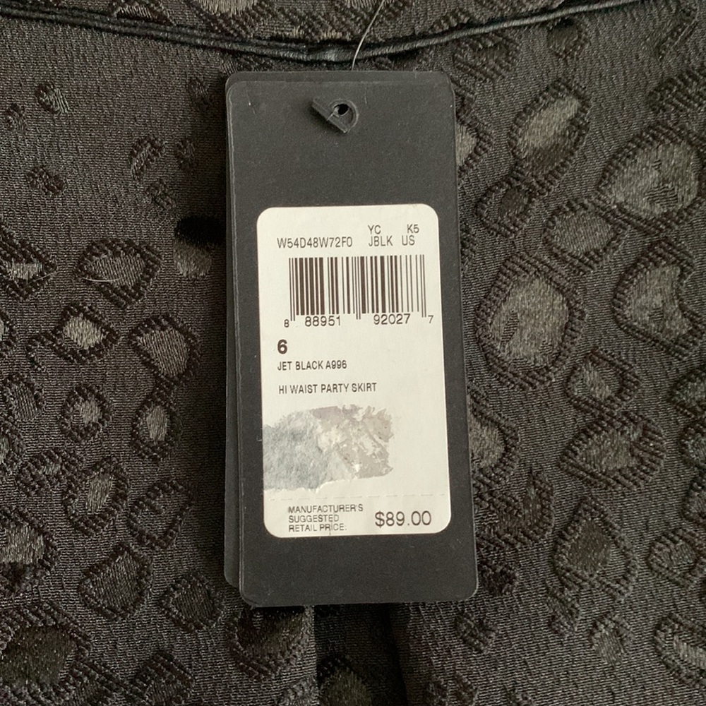 Guess Black Leopard Print Pleated Cocktail Skirt - 6 - Picture 2 of 4